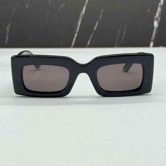 NEW ALEXANDER MCQUEEN AM0433S 001 SUNGLASSES WOMEN BLACK SQUARE EYEWEAR - Picture 5 of 13